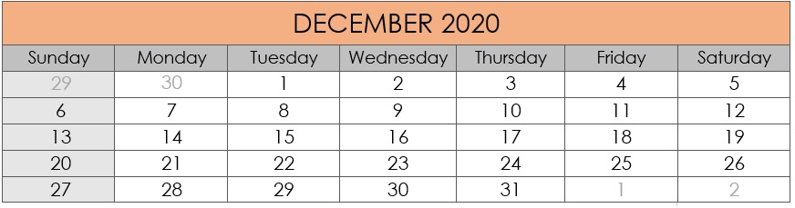 December 2020 Compliances Due Date
