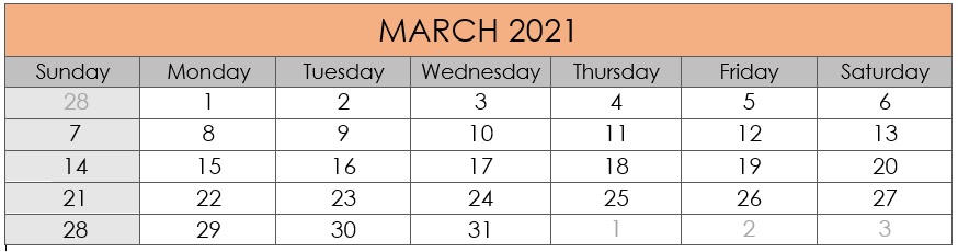 March 2021 Compliances Due Date
