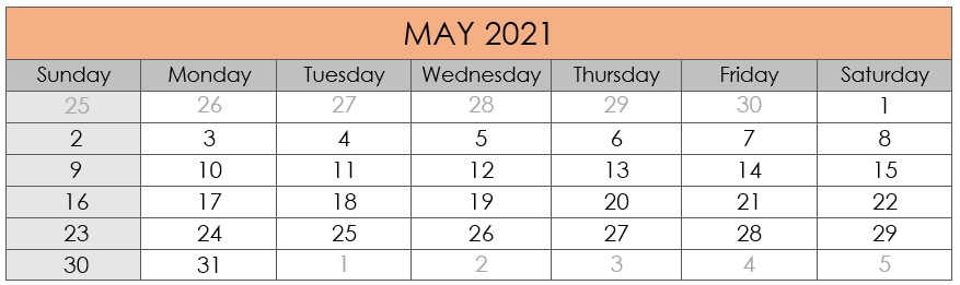 May 2021 Compliances Due Date