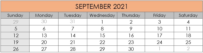 September 2021 Compliances Due Date